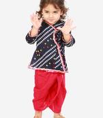 KID1 Bandhani print anghrakha kurta dhoti