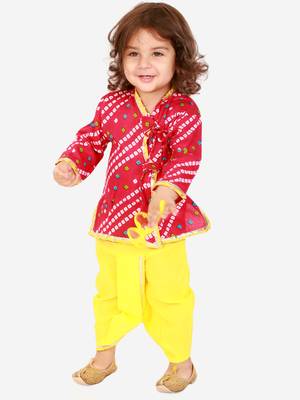 KID1 Bandhani print anghrakha kurta dhoti 1