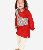 KID1 Ikat print front panel kurta pyjama