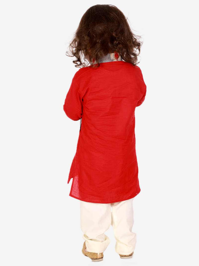 KID1 Ikat print front panel kurta pyjama