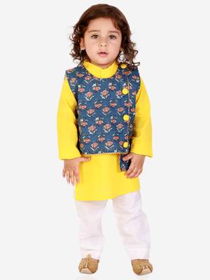 KID1 Floral Jacket Kantha Kurta Pyjama set 1