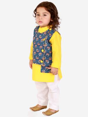 KID1 Floral Jacket Kantha Kurta Pyjama set 3