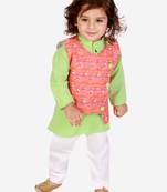 KID1 Floral Jacket Kantha Kurta Pyjama set