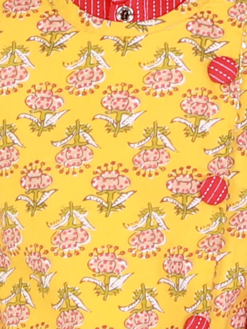 KID1 Floral Jacket Kantha Kurta Pyjama set