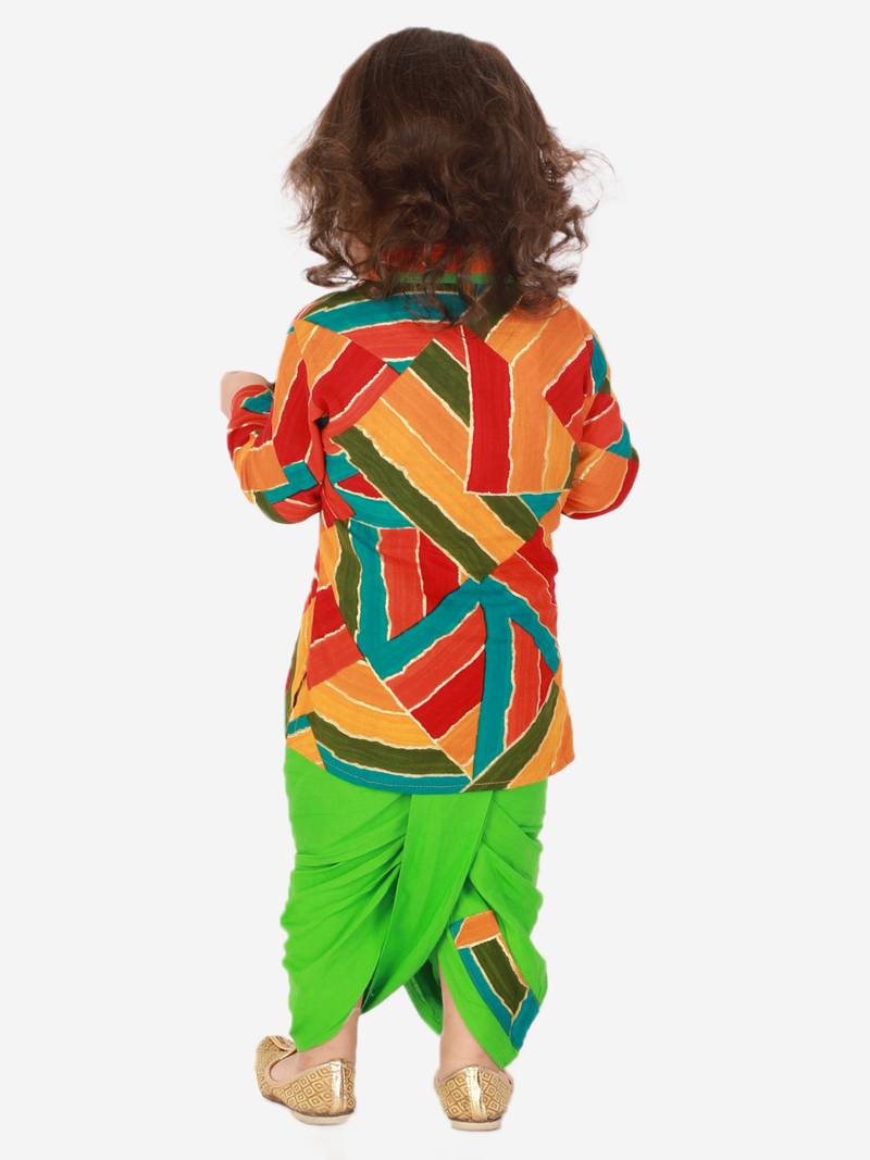 KID1 Zig Zag Print Kurta Dhoti