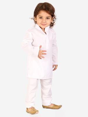 KID1 Handloom Kurta Pajama White 1