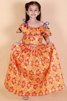 KID1 Floral Frilly Pavda Pattu