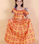 KID1 Floral Frilly Pavda Pattu