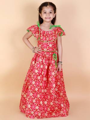 KID1 Floral Frilly Pavda Pattu 1