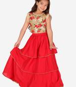KID1 Embroidered top with lehenga