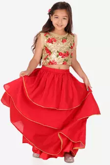 KID1 Embroidered top with lehenga