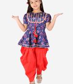 KID1 Pattola print top with dhoti
