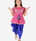 KID1 Pattola print top with dhoti