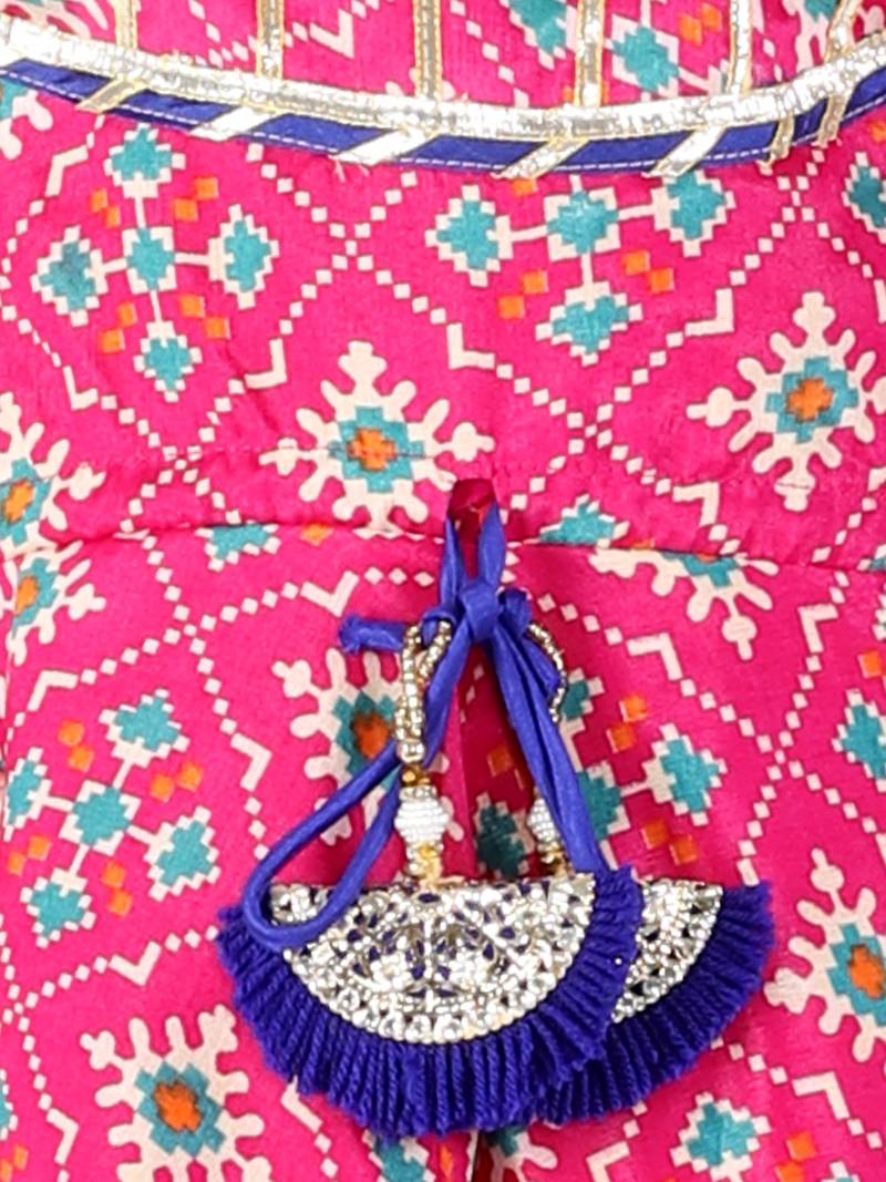 KID1 Pattola print top with dhoti