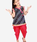 KID1 Bandhani print anghrakha kurti dhoti