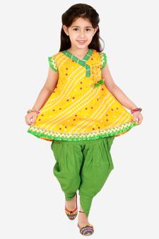 KID1 Bandhani print anghrakha kurti dhoti