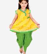 KID1 Bandhani print anghrakha kurti dhoti