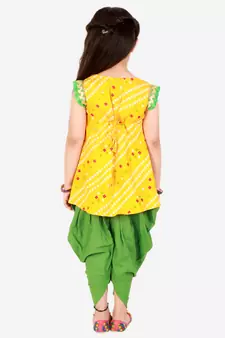 KID1 Bandhani print anghrakha kurti dhoti