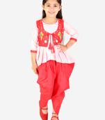 KID1 Utsav Embroidered High Low Peplum Top With Dhoti