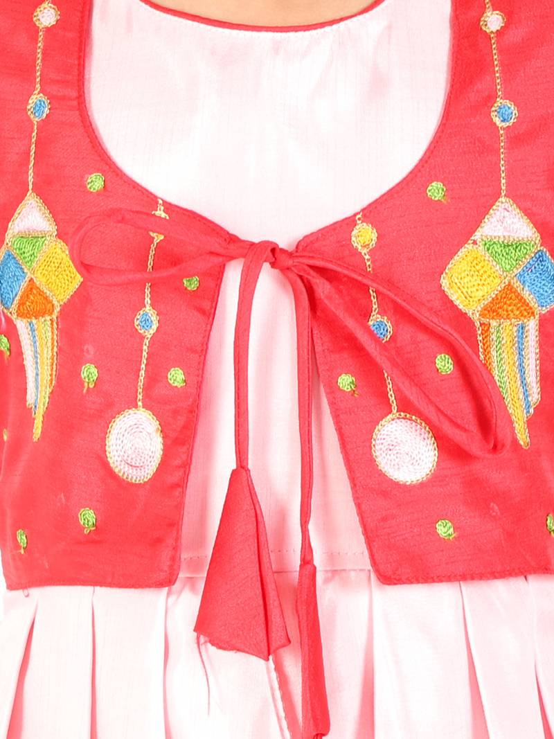 KID1 Utsav Embroidered High Low Peplum Top With Dhoti