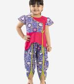 KID1 Anaya peplum top with bandhani print dhoti