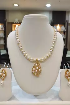 White pearl necklaces
