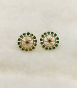 Green pearl earrings