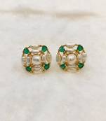 Green pearl earrings