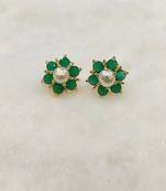 Green pearl earrings