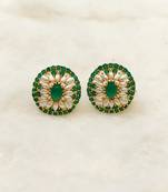 Green pearl earrings