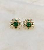 Green pearl earrings