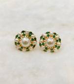 Green pearl earrings