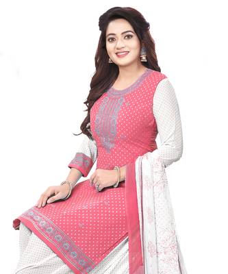 Pink printed crepe salwar 2