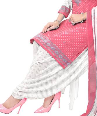 Pink printed crepe salwar 3