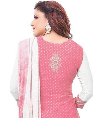 Pink printed crepe salwar 4