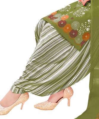 Olive printed crepe salwar 3
