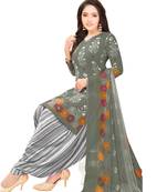 Grey printed crepe salwar