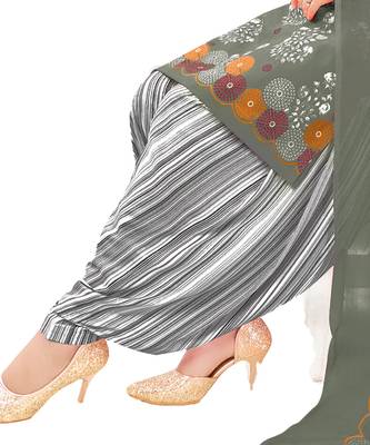 Grey printed crepe salwar 4