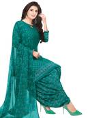 Green printed crepe salwar