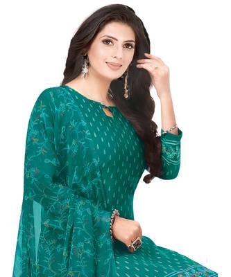 Green printed crepe salwar 3
