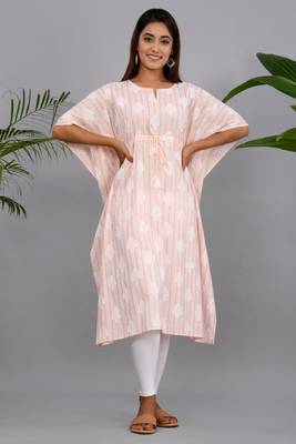 Pink woven cotton party-wear-kurtis 1