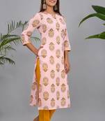 Pink woven cotton combo-kurtis