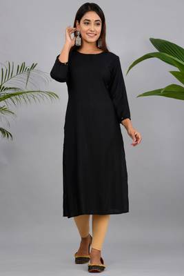 Black woven cotton kurtas-and-kurtis 1