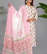 White woven cotton combo-kurtis