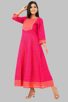 Pink woven cotton kurtas-and-kurtis 1