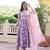 Lavender Hand Block Printed Anarkali Suit Set (Set of 3)