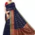 Navy Blue Woven Cotton Saree With Blouse
