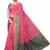 Pink Woven Cotton Saree With Blouse