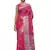 Pink Woven Silk Blend Saree With Blouse