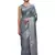Grey Woven Silk Blend Saree With Blouse